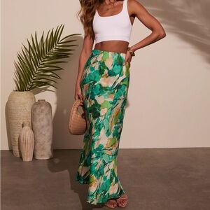 Vici Green Maxi Skirt Resort Wear